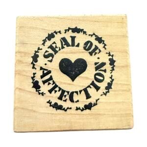 PSX Vintage 1987 Seal Of Affection Heart Rubber Stamp